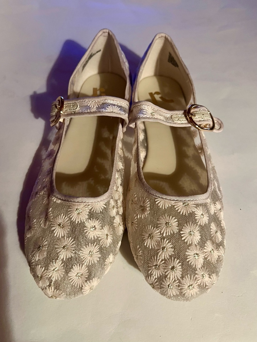 Report Sheer Floral Mary Jane Flats Size 10